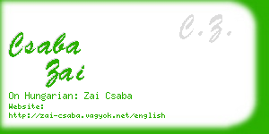 csaba zai business card